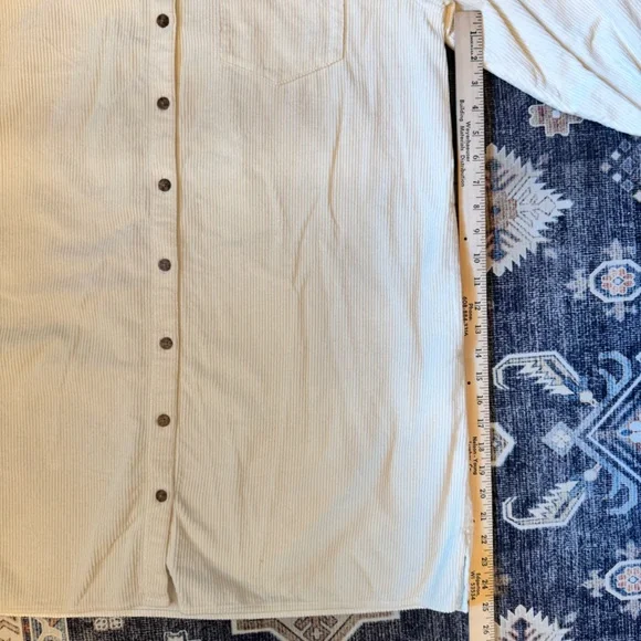 Madewell Corduroy Long-Sleeve Mini Shirtdress 100% Cotton Size Large - Picture 13 of 14